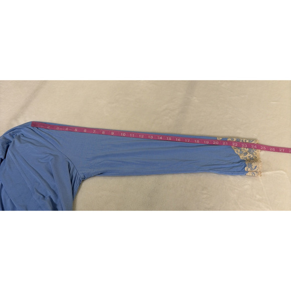 Soma Women's Periwinkle Blue Soft Knit Open Front Draped Cardigan Size Lg Chrty - Picture 6 of 9